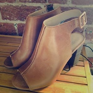 Leather Open-toe Bootie Sandals